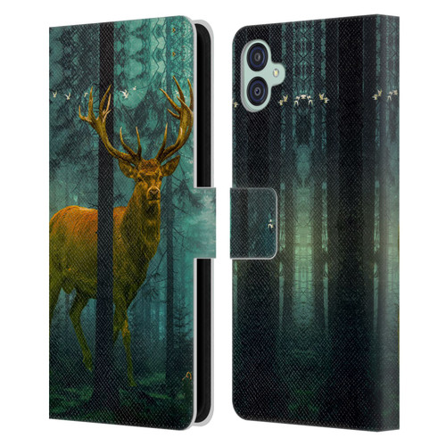 Dave Loblaw Animals Giant Forest Deer Leather Book Wallet Case Cover For Samsung Galaxy M04 5G / A04e