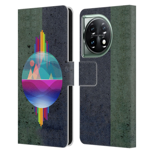 Dave Loblaw Contemporary Art Mountains Under The Dome Leather Book Wallet Case Cover For OnePlus 11 5G