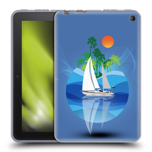 Dave Loblaw Contemporary Art Tropical Waters Soft Gel Case for Amazon Fire 7 2022