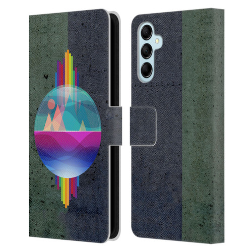 Dave Loblaw Contemporary Art Mountains Under The Dome Leather Book Wallet Case Cover For Samsung Galaxy M14 5G