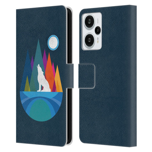 Dave Loblaw Contemporary Art Wolf Mountain With Texture Leather Book Wallet Case Cover For Xiaomi Redmi Note 12T