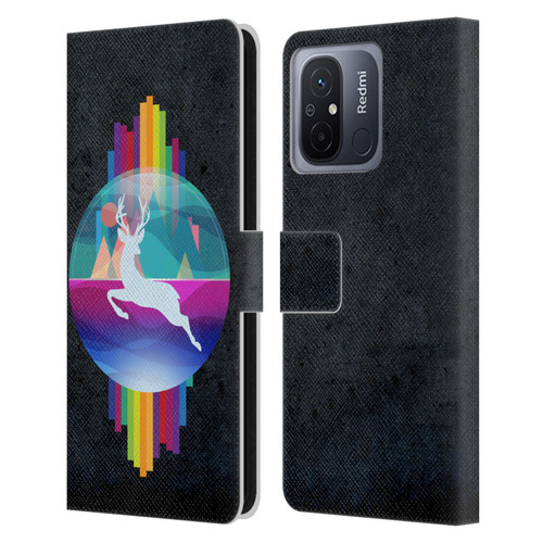 Dave Loblaw Contemporary Art Deer In Dome Leather Book Wallet Case Cover For Xiaomi Redmi 12C