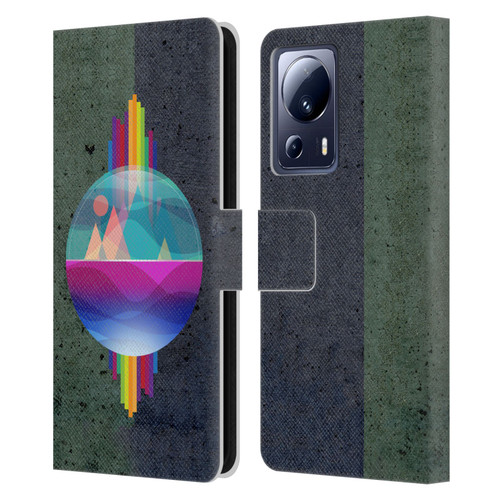Dave Loblaw Contemporary Art Mountains Under The Dome Leather Book Wallet Case Cover For Xiaomi 13 Lite 5G