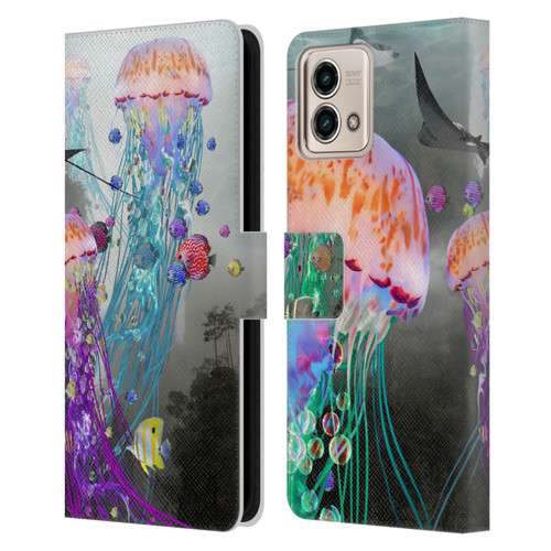 Dave Loblaw Jellyfish Jellyfish Misty Mount Leather Book Wallet Case Cover For Motorola Moto G Stylus 5G 2023