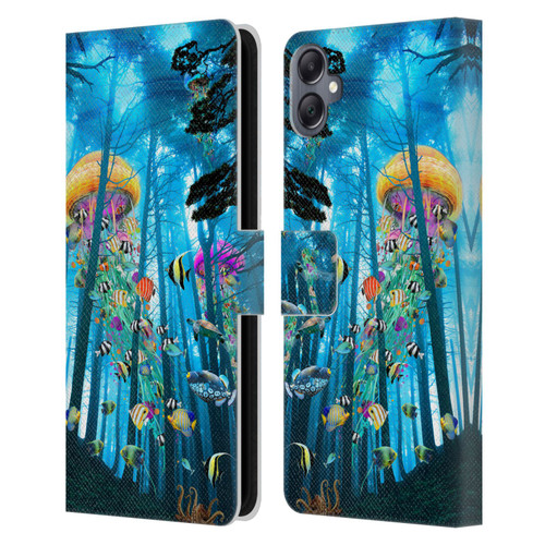 Dave Loblaw Jellyfish Electric Jellyfish In A Mist Leather Book Wallet Case Cover For Samsung Galaxy A05