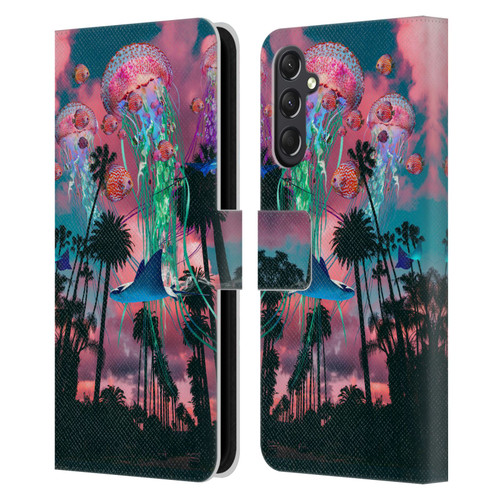 Dave Loblaw Jellyfish California Dreamin Jellyfish Leather Book Wallet Case Cover For Samsung Galaxy A24 4G / M34 5G