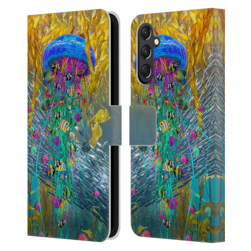 Dave Loblaw Jellyfish Jellyfish Kelp Field Leather Book Wallet Case Cover For Samsung Galaxy A24 4G / M34 5G