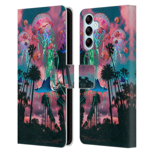 Dave Loblaw Jellyfish California Dreamin Jellyfish Leather Book Wallet Case Cover For Samsung Galaxy M14 5G