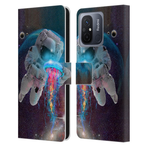 Dave Loblaw Jellyfish Astronaut And Jellyfish Leather Book Wallet Case Cover For Xiaomi Redmi 12C