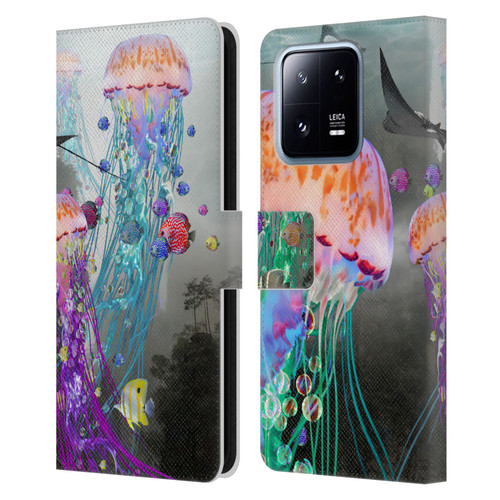 Dave Loblaw Jellyfish Jellyfish Misty Mount Leather Book Wallet Case Cover For Xiaomi 13 Pro 5G
