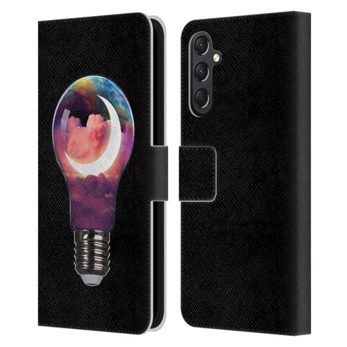 Dave Loblaw Sci-Fi And Surreal Light Bulb Moon Leather Book Wallet Case Cover For Samsung Galaxy A24 4G / M34 5G