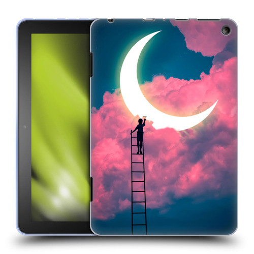 Dave Loblaw Sci-Fi And Surreal Boy Painting Moon Clouds Soft Gel Case for Amazon Fire HD 8/Fire HD 8 Plus 2020