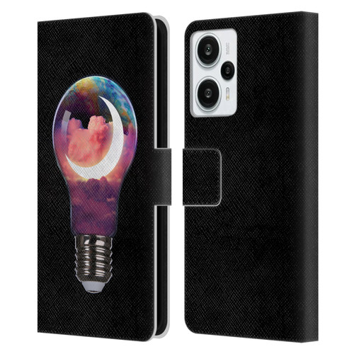 Dave Loblaw Sci-Fi And Surreal Light Bulb Moon Leather Book Wallet Case Cover For Xiaomi Redmi Note 12T
