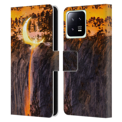 Dave Loblaw Sci-Fi And Surreal Fire Canyon Moon Leather Book Wallet Case Cover For Xiaomi 13 5G