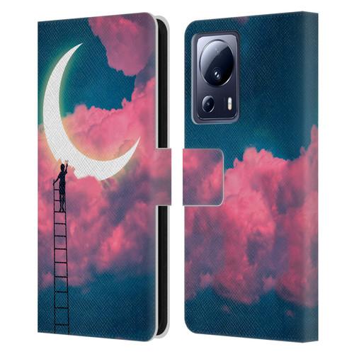 Dave Loblaw Sci-Fi And Surreal Boy Painting Moon Clouds Leather Book Wallet Case Cover For Xiaomi 13 Lite 5G