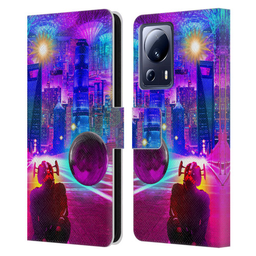 Dave Loblaw Sci-Fi And Surreal Synthwave Street Leather Book Wallet Case Cover For Xiaomi 13 Lite 5G
