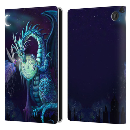 Rose Khan Dragons Blue Time Leather Book Wallet Case Cover For Amazon Fire 7 2022