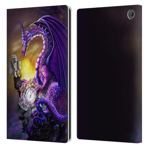 Rose Khan Dragons Purple Time Leather Book Wallet Case Cover For Amazon Fire Max 11 2023