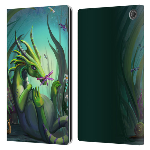 Rose Khan Dragons Baby Green Leather Book Wallet Case Cover For Amazon Fire Max 11 2023