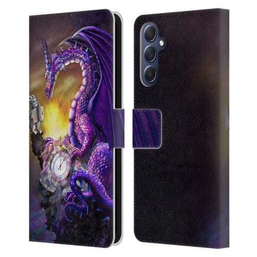 Rose Khan Dragons Purple Time Leather Book Wallet Case Cover For Samsung Galaxy M54 5G