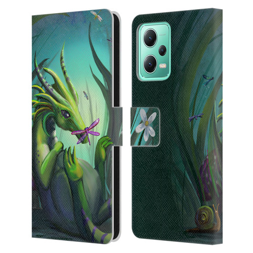 Rose Khan Dragons Baby Green Leather Book Wallet Case Cover For Xiaomi Redmi Note 12 5G