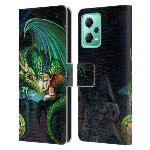 Rose Khan Dragons Green Time Leather Book Wallet Case Cover For Xiaomi Redmi Note 12 5G