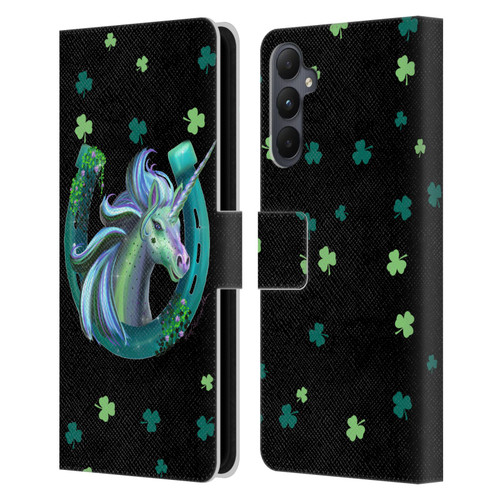 Rose Khan Unicorn Horseshoe Green Shamrock Leather Book Wallet Case Cover For Samsung Galaxy A05s