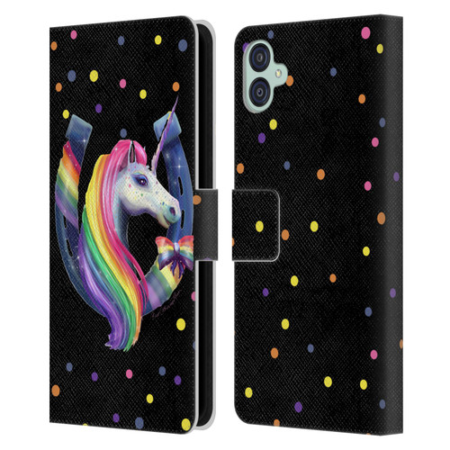 Rose Khan Unicorn Horseshoe Rainbow Leather Book Wallet Case Cover For Samsung Galaxy M04 5G / A04e