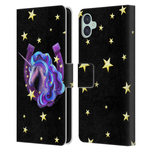 Rose Khan Unicorn Horseshoe Stars Leather Book Wallet Case Cover For Samsung Galaxy M04 5G / A04e