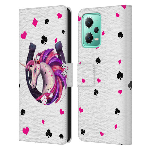Rose Khan Unicorn Horseshoe Pink And Purple Leather Book Wallet Case Cover For Xiaomi Redmi Note 12 5G