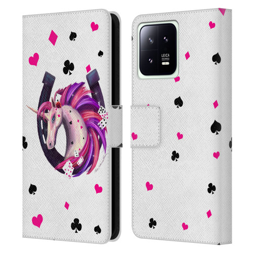 Rose Khan Unicorn Horseshoe Pink And Purple Leather Book Wallet Case Cover For Xiaomi 13 5G