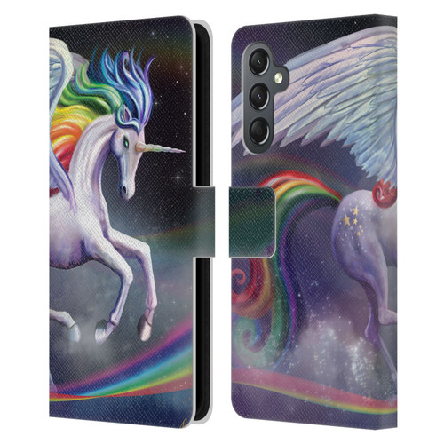 Rose Khan Unicorns Rainbow Dancer Leather Book Wallet Case Cover For Samsung Galaxy A25 5G