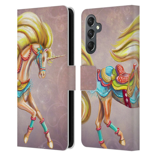 Rose Khan Unicorns Western Palomino Leather Book Wallet Case Cover For Samsung Galaxy A25 5G