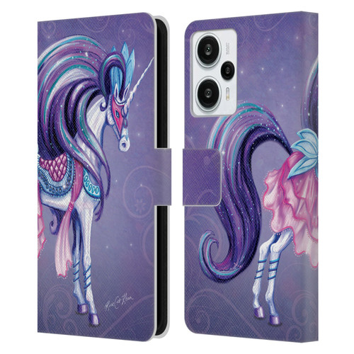 Rose Khan Unicorns White And Purple Leather Book Wallet Case Cover For Xiaomi Redmi Note 12T