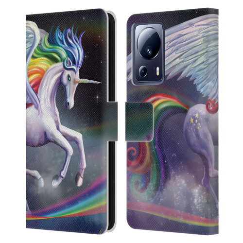 Rose Khan Unicorns Rainbow Dancer Leather Book Wallet Case Cover For Xiaomi 13 Lite 5G