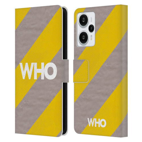 The Who 2019 Album Yellow Diagonal Stripes Leather Book Wallet Case Cover For Xiaomi Redmi Note 12T