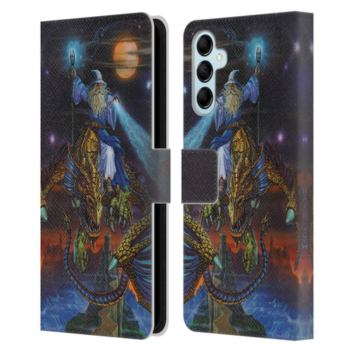Ed Beard Jr Dragon Friendship Twilight Tempest Leather Book Wallet Case Cover For Samsung Galaxy M14 5G