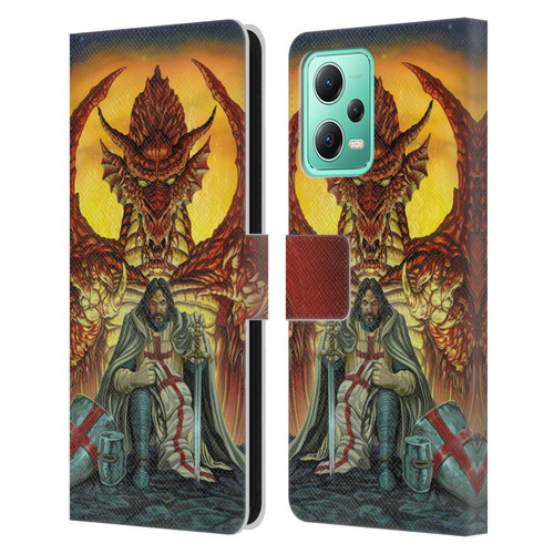 Ed Beard Jr Dragon Friendship Knight Templar Leather Book Wallet Case Cover For Xiaomi Redmi Note 12 5G