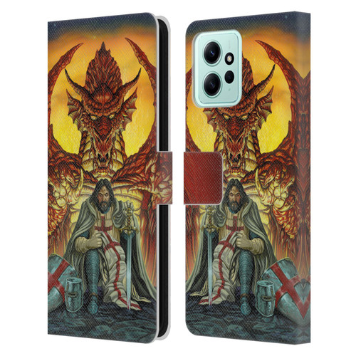 Ed Beard Jr Dragon Friendship Knight Templar Leather Book Wallet Case Cover For Xiaomi Redmi 12