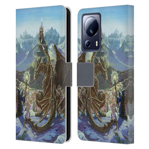 Ed Beard Jr Dragon Friendship Encounter Leather Book Wallet Case Cover For Xiaomi 13 Lite 5G