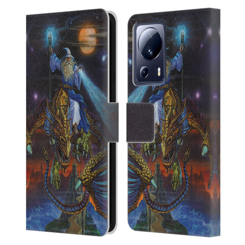 Ed Beard Jr Dragon Friendship Twilight Tempest Leather Book Wallet Case Cover For Xiaomi 13 Lite 5G