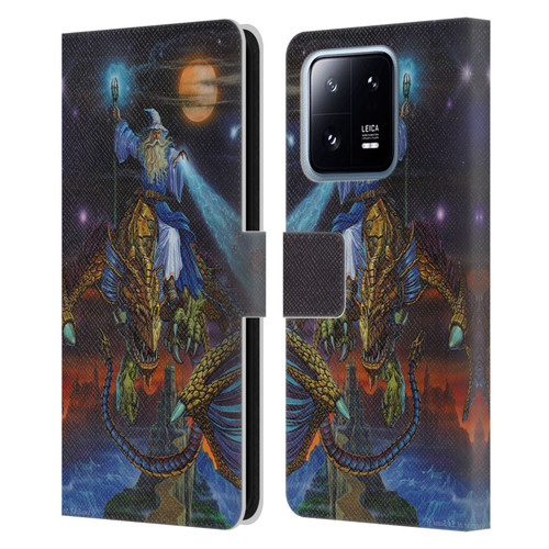 Ed Beard Jr Dragon Friendship Twilight Tempest Leather Book Wallet Case Cover For Xiaomi 13 Pro 5G