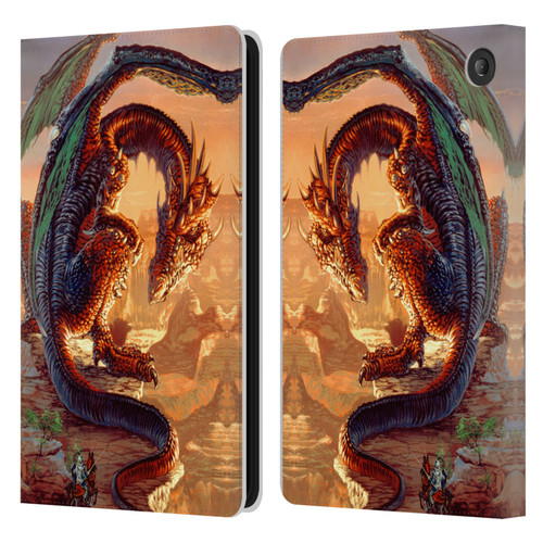 Ed Beard Jr Dragons Bravery Misplaced Leather Book Wallet Case Cover For Amazon Fire 7 2022