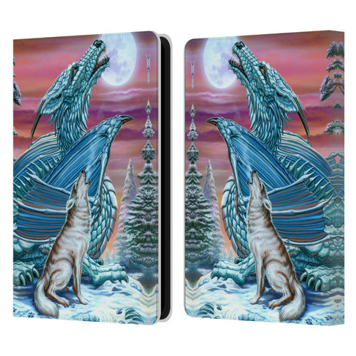Ed Beard Jr Dragons Moon Song Wolf Moon Leather Book Wallet Case Cover For Amazon Kindle Paperwhite 5 (2021)