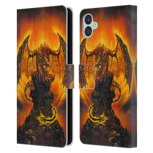 Ed Beard Jr Dragons Harbinger Of Fire Leather Book Wallet Case Cover For Samsung Galaxy M04 5G / A04e