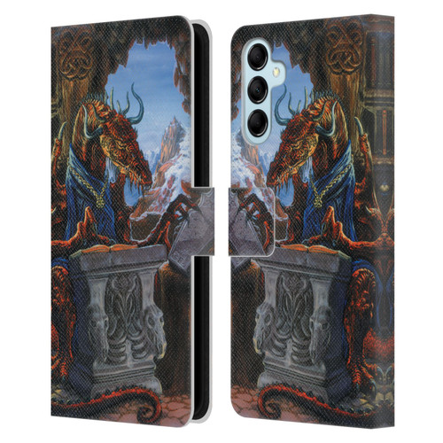 Ed Beard Jr Dragons Ancient Scholar Leather Book Wallet Case Cover For Samsung Galaxy M14 5G