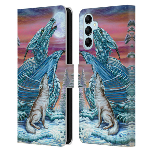 Ed Beard Jr Dragons Moon Song Wolf Moon Leather Book Wallet Case Cover For Samsung Galaxy M14 5G