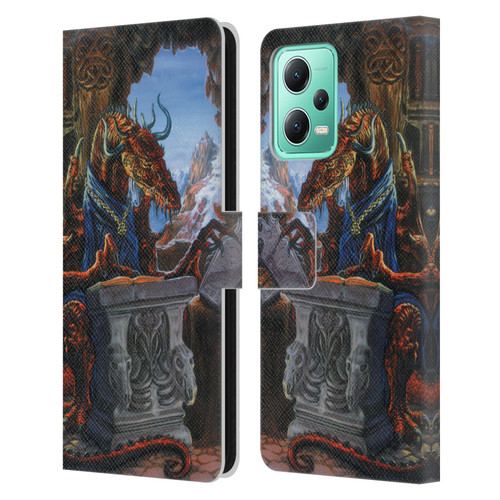 Ed Beard Jr Dragons Ancient Scholar Leather Book Wallet Case Cover For Xiaomi Redmi Note 12 5G