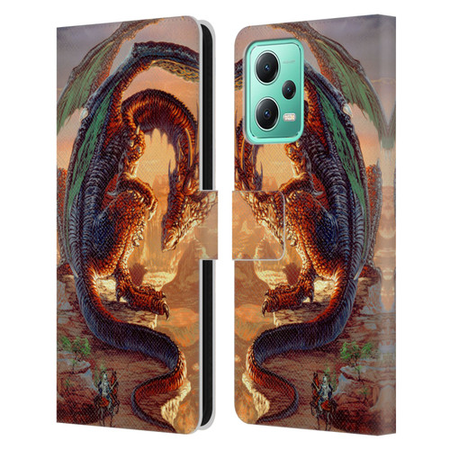 Ed Beard Jr Dragons Bravery Misplaced Leather Book Wallet Case Cover For Xiaomi Redmi Note 12 5G