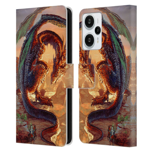 Ed Beard Jr Dragons Bravery Misplaced Leather Book Wallet Case Cover For Xiaomi Redmi Note 12T